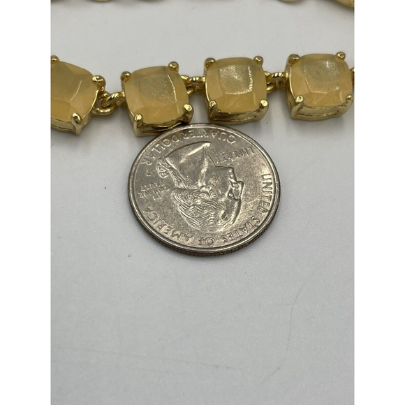 Fornash VTG Tennis Necklace & Bracelet Set Yellow Opalescent Stones Prom Glamour - Picture 7 of 10